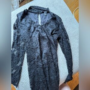 Forever 21 Elegant Black Lace Long Sleeve Dress